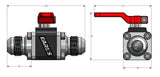 Earls UltraPro Ball Valve -8 AN Male to Male 230508ERL