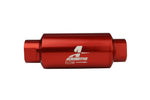 Filter In-Line AN-10 size, 40 micron stainless steel element, Red Anodize Finish - Part No. 12335