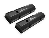 Sniper Valve Cover - Fabricated Aluminum - SBC - Perimeter Bolt - Flat Top - Black 890010B